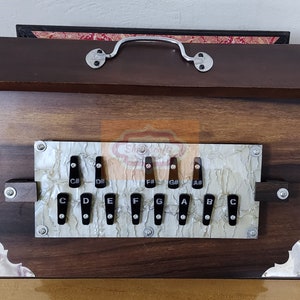 Handmade Indian Shruti Box Wood and Ply C3 to C4 tuned 440Hz and 432Hz 15x10x3 Inch Sur Peti Musical Instrument With & Without Pedal Shriji