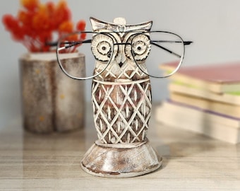 Wooden Sunglasses Spectacle Holder Wooden Eyeglass Stand Display Optical Glasses Accessories (Owl) best Christmas, Mother's Day Gift