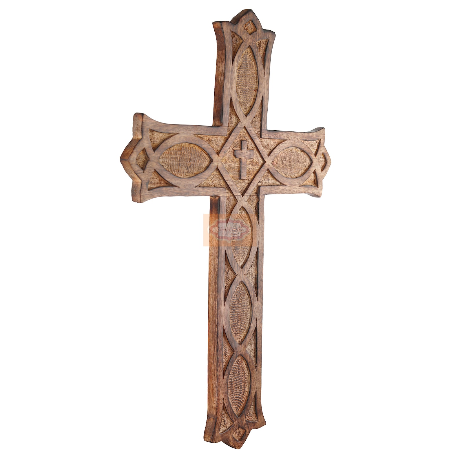 Wooden Wall Hanging Cross Antique Design Rustic Look Etsy