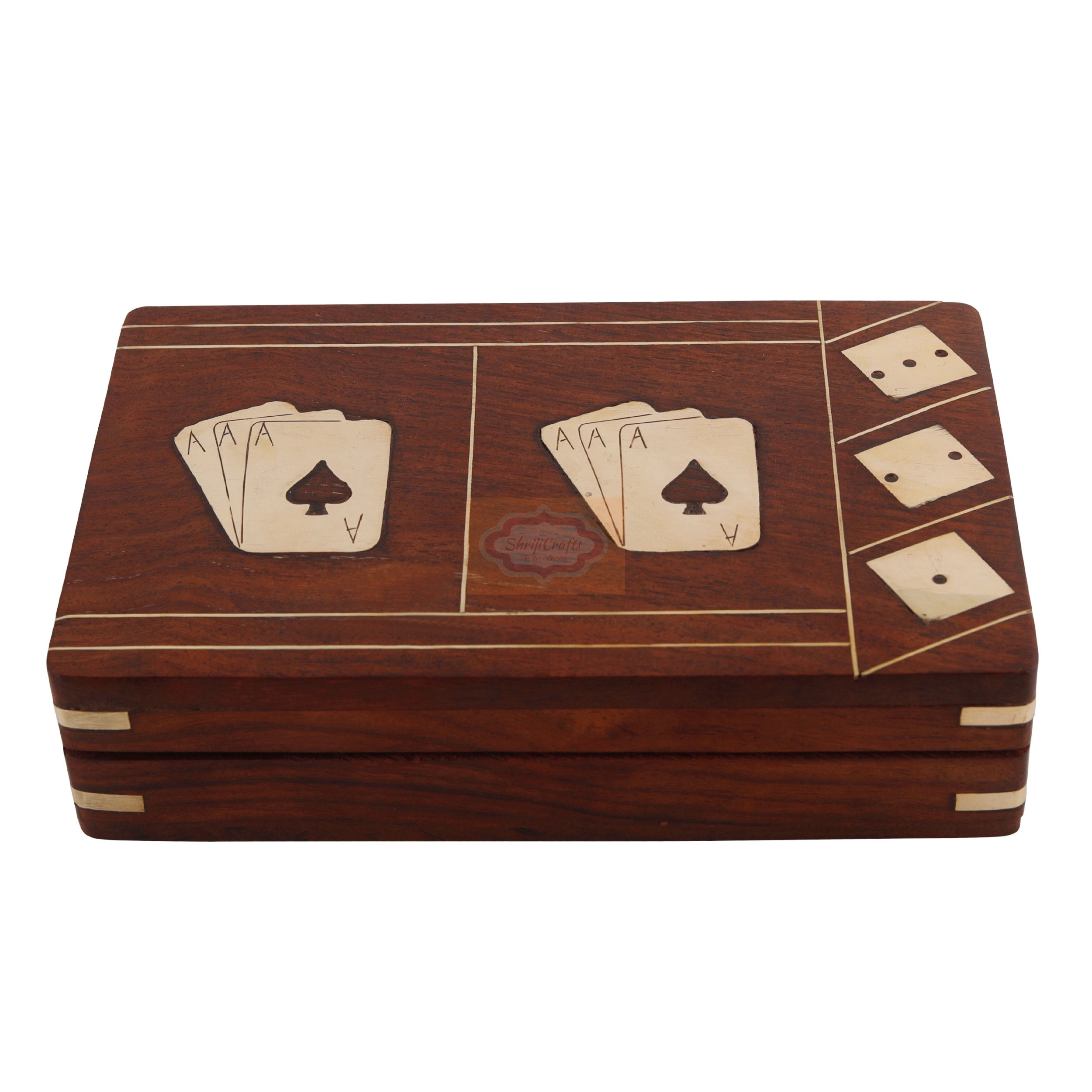 Craftsman In Boîte de rangement en bois Jeu de cartes à jouer de