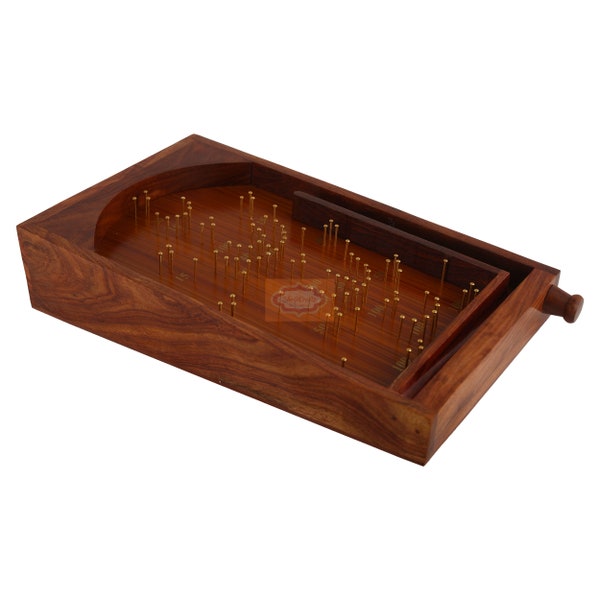 Shriji Crafts Bagatelle Traditionelles Holz Tisch Flipper Spiel, Exklusives Kinderspielzeug Dekor und Weihnachtsgeschenke "MADE in INDIA"