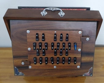 Shruti Box 26 Keys 16X12X3", Key-C To B-First- Sec Octaves, Wood and Ply, 440Hz & 432Hz Sur Pete with Bag with and W/O PEDAL "Made in India"