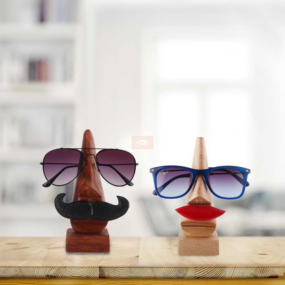 Nirman Display Glasses Holder For Desk NIRMAN Wooden Nose Eyeglass Holder - Unique ...