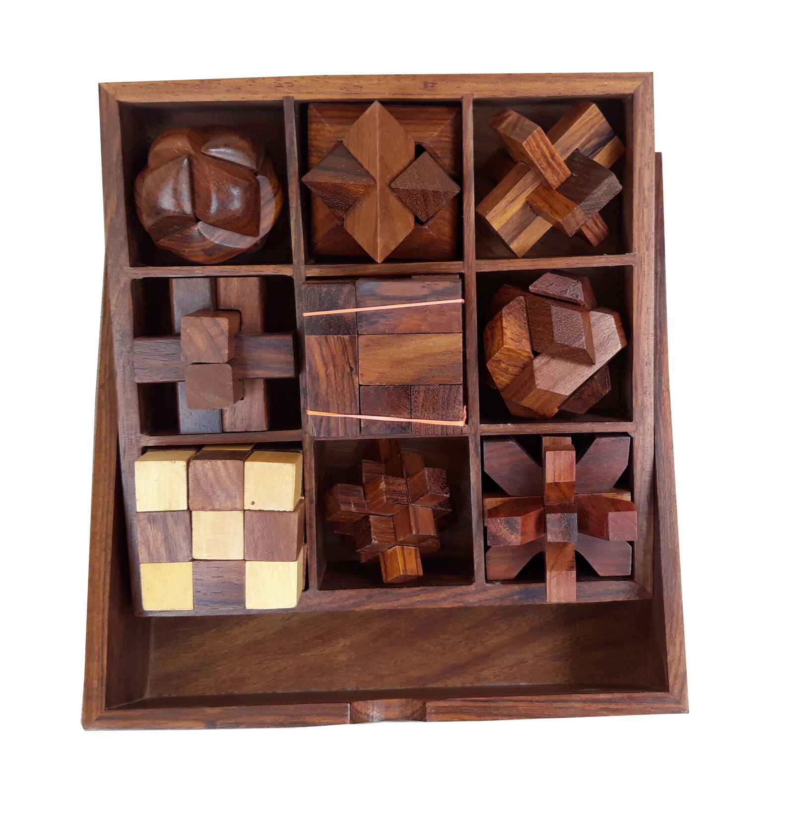 STEM brain teaser puzzle set 9 wooden mechanical puzzles the Etsy