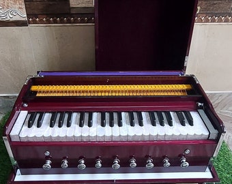 Shriji Harmonium Musicals Wooden Portable Folding 3.5 Octave 9 Stopper Harmonium with Coupler & BAG Export Quality Product (Made in INDIA)