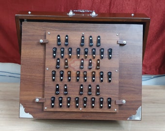 Shriji Special Shruti Box grande 39 tasti (17"X14"X3") 3 set di ance chiave da do a do primo secondo terzo ottava, legno e strati accordati 440 Hz e 432 Hz