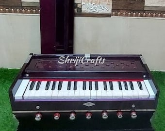 Shriji Harmonium 7 Stopper Double Bellow 39 Key 440Hz and 432Hz Long Sustain Sound Yoga Bhajan Kirtan DJ with cover (Made In India)