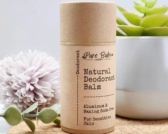 Natural Organic Deodorant, Aluminum & Baking Soda Free For Sensitive Skin, Zero Waste Self Care, Eco Friendly Tube