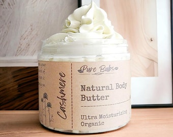 Organic Body Butter, Whipped 100% Natural Body Butter, Vegan Body Butter with Shea, Mango and Cocoa Butter