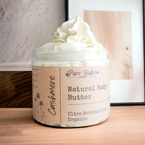 Organic Body Butter, Whipped 100% Natural Body Butter, Vegan Body Butter with Shea, Mango and Cocoa Butter zdjęcie 1