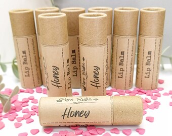 Honey Natural Lip Balm 20g, Autocuidado Orgánico con Manteca de Cacao, Bálsamo Labial Vegano