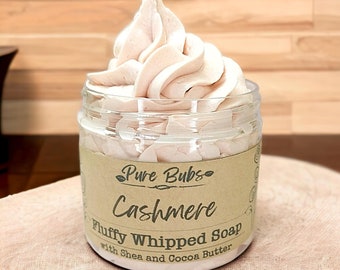 Fluffy Whipped Soap met Shea Butter, Vegan Scheerzeep, All Natural Cream Soap