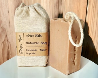 Sleepy Time Soap on a Rope: Handmade Vegan Chamomile Bergamot Soap