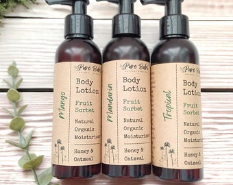 Fruit Sorbet Body Lotion: Natural Honey & Oatmeal Organic Moisturizer