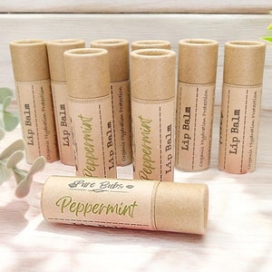 Bálsamo labial natural de menta, cuidado personal orgánico con manteca de cacao, bálsamo labial vegano