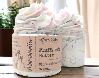 Marshmallow Fluffy Body Butter: Organic Shea & Mango, Vegan Skincare