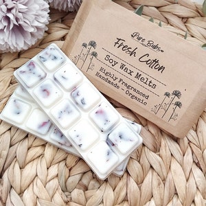 Fresh Cotton Scented Soy Wax Melts: Eco-Friendly Home Fragrance