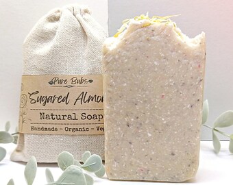 Sugared Almond Natural Soap, Organic Soap, Vegan Soap Bar, Zero Waste Self Care, Handmade Gift Soap