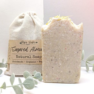 Sugared Almond Natural Soap, Organic Soap, Vegan Soap Bar, Zero Waste Self Care, Handmade Gift Soap