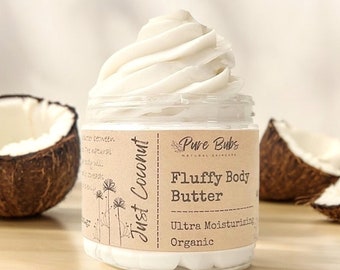 Just Coconut Fluffy Body Butter: Organic Shea & Mango, Vegan