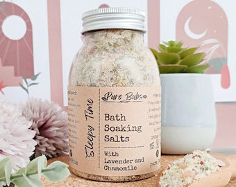 Lavender Bath Salts, Relaxing Foot Soak, Organic Skin Care, Soaking Salts