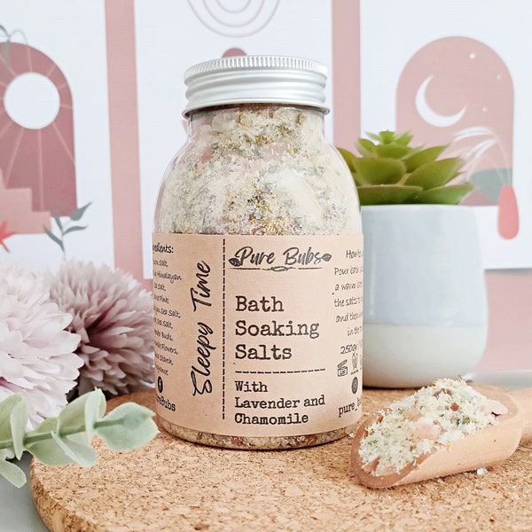 Lavender Bath Salts, Relaxing Foot Soak, Organic Skin Care, Soaking Salts