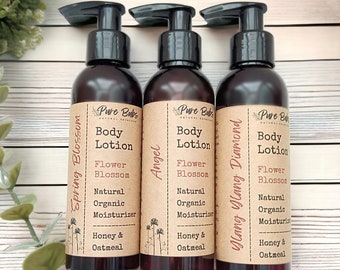 Flower Blossom Body Lotion: Natural Honey & Oatmeal Organic Moisturizer