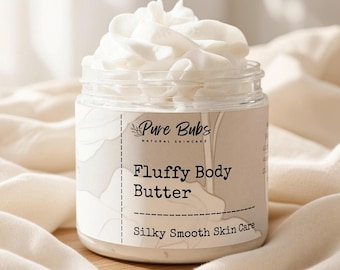 Fluffy Whipped Body Butter with Shea & Mango, Deep Hydration for Dry Skin