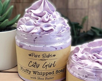 Fluffy Whipped Soap with Shea Butter, Vegan Shaving soap, All Natural Cream Soap