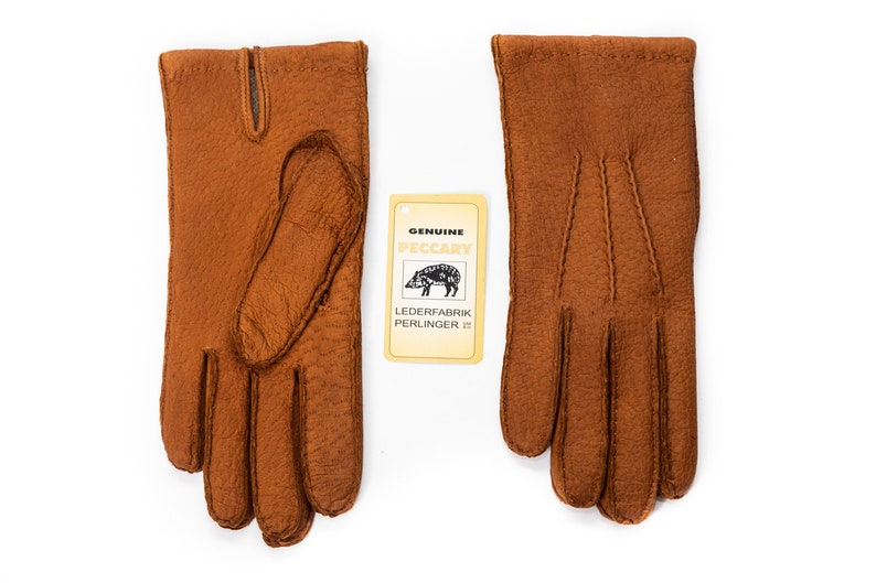 Men Peccary Leather Gloves Handmade Kasmir Lining Etsy