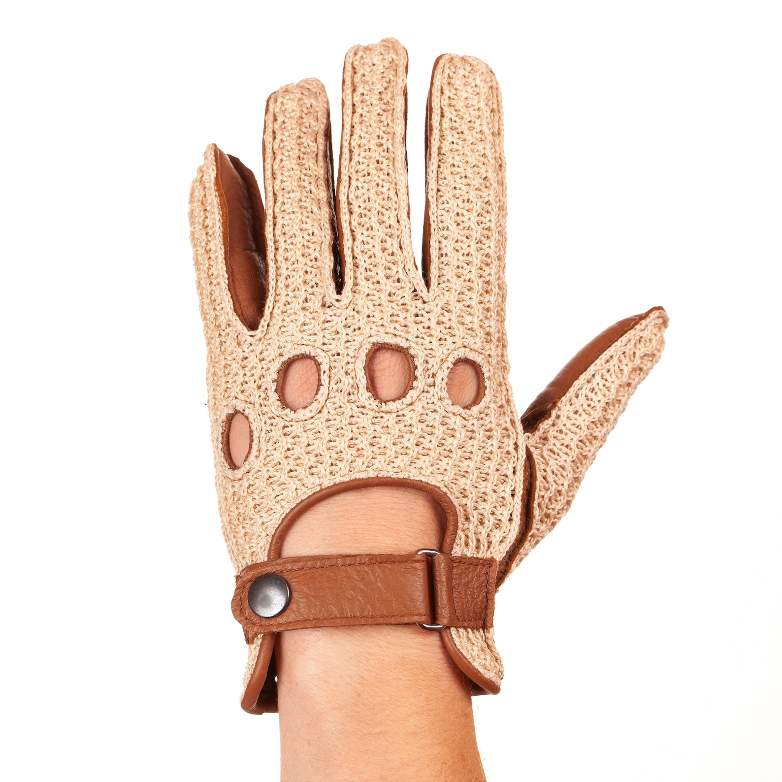 Crochet Driving Leather Gloves handmade men's Etsy