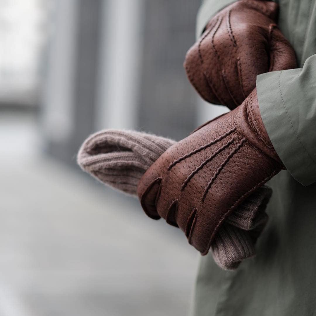Peccary Leather Gloves With Rabbit Fur Lining Etsy Canada