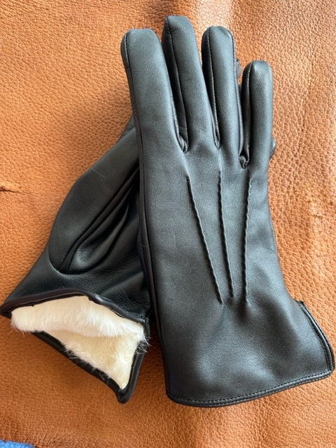 Accessoires Handschoenen & wanten Rijhandschoenen Dames Winter Lederen handschoenen met konijnenbont voering 