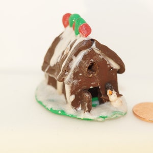 Tiny Winter Gingerbread House Polymer Sculpey image 1