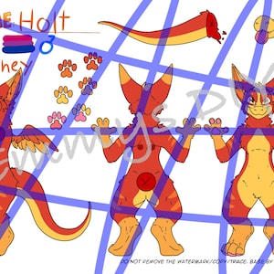 Fogli di riferimento digitali adottabili Furry Fursona