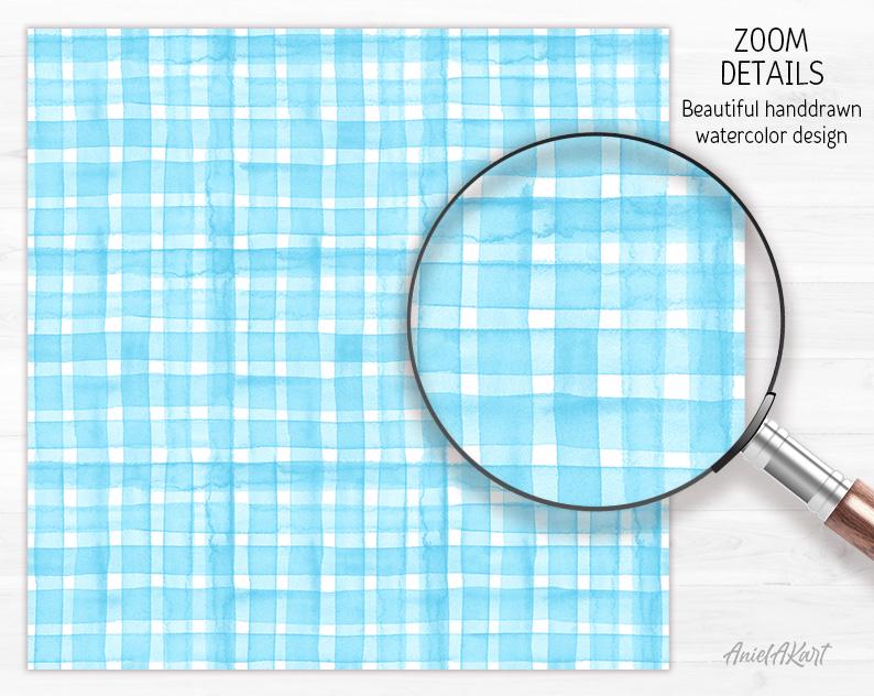Pastel Gingham Digital Paper Pack Watercolor Pastel Rainbow Hues ...