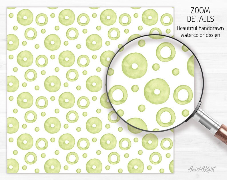 Light Green Seamless Pattern Watercolor Polka Dot Digital | Etsy