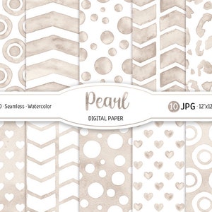 Confezione di carta digitale perlata Modello senza cuciture acquerello pastello Boho neutro Scrapbook stampabile Carta Leopardo Stampa animalier Neonato Neonata