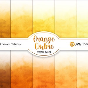 Arancione Ombre Sfondo acquerello Miele Giallo Carta Digitale Confezione Modello Senza Cuciture Texture Stampabili Clipart Scrapbooking Carta Design