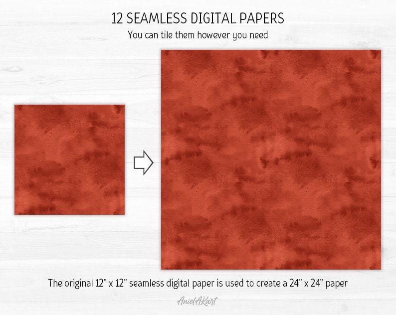 Watercolor Fall Digital Paper Pack Cozy Autumn Hues Seamless Pattern ...