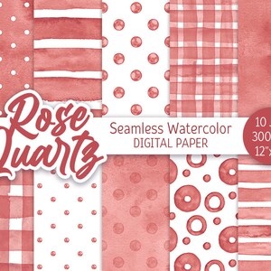 Blush Rose Seamless Pattern Acquerello Pois Digital Paper Pack Stampabile Wedding sfondo Acquerello Stripes Baby shower ragazza texture