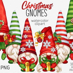 Gnomi di Natale PNG clipart di Natale Gnomi carini Gnomi ad acquerello disegnati a mano Clipart Gnomi nordici Download istantaneo Uso commerciale