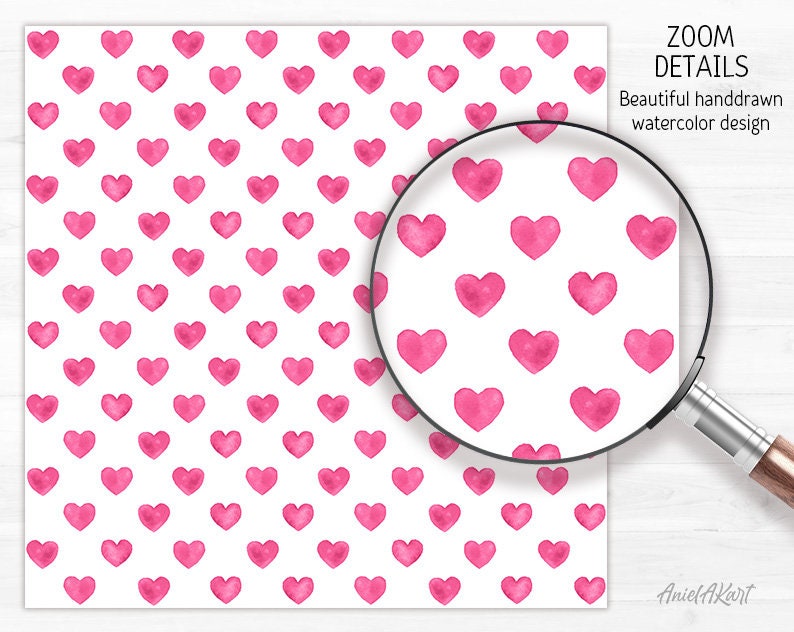 French Pink Digital Paper Pack Watercolor Confetti Seamless Pattern ...