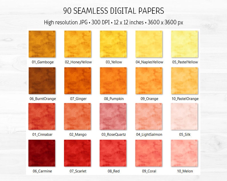 90 Watercolor Texture Digital Paper Pack Bundle Rainbow Background ...