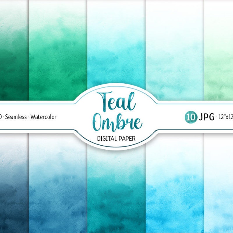 Teal Ombre Wallpaper - Etsy
