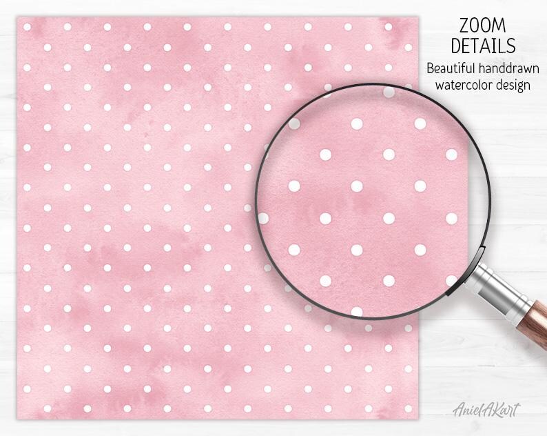 Blush Coquette Digital Paper Pack Watercolor Gingham Seamless Patterns ...