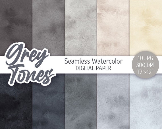 Grey Watercolor Background Grey Tones Digital Paper Pack - Etsy