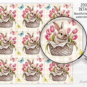 Spring Floral Digital Paper Pack Watercolor Easter Seamless Pattern ...