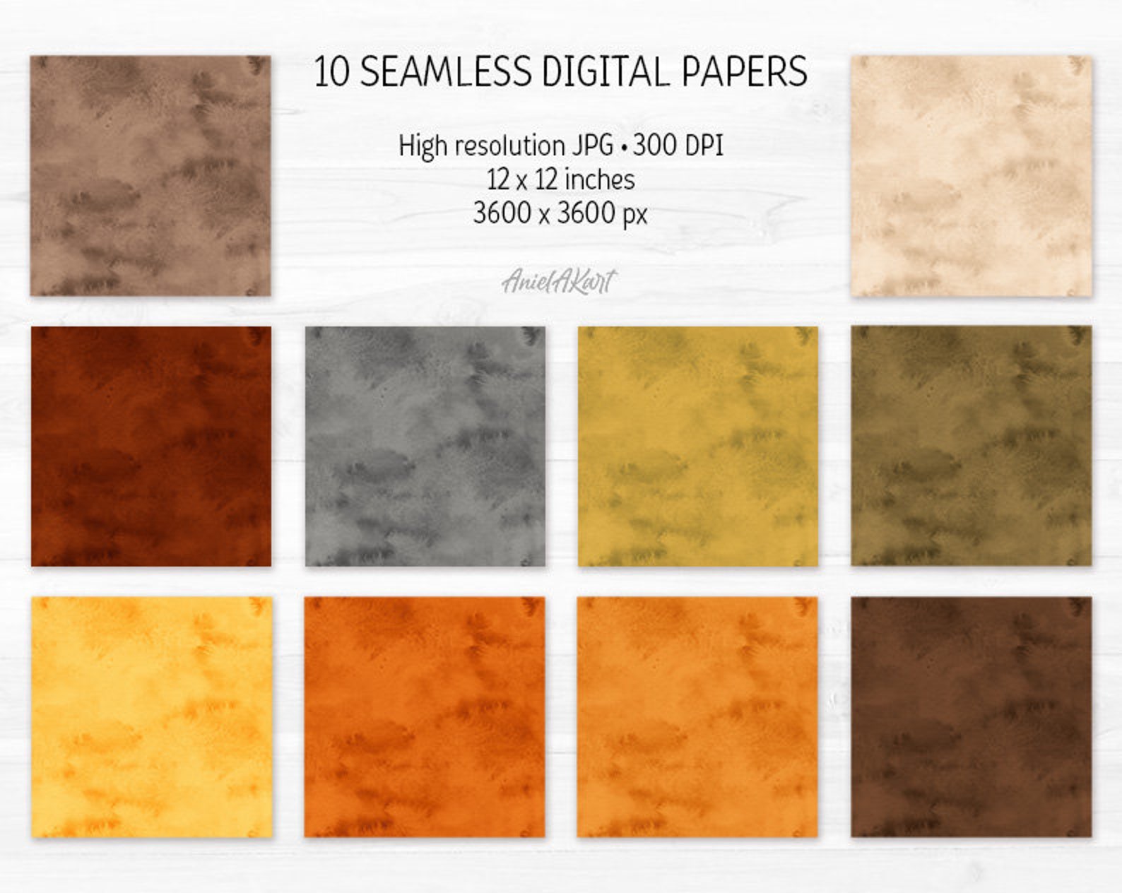 Watercolor Autumn Digital Paper Pack Cozy Fall Hues Seamless Pattern ...