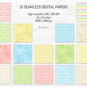 Spring Digital Paper Pack Watercolor Polka Dot Seamless Pattern Easter ...
